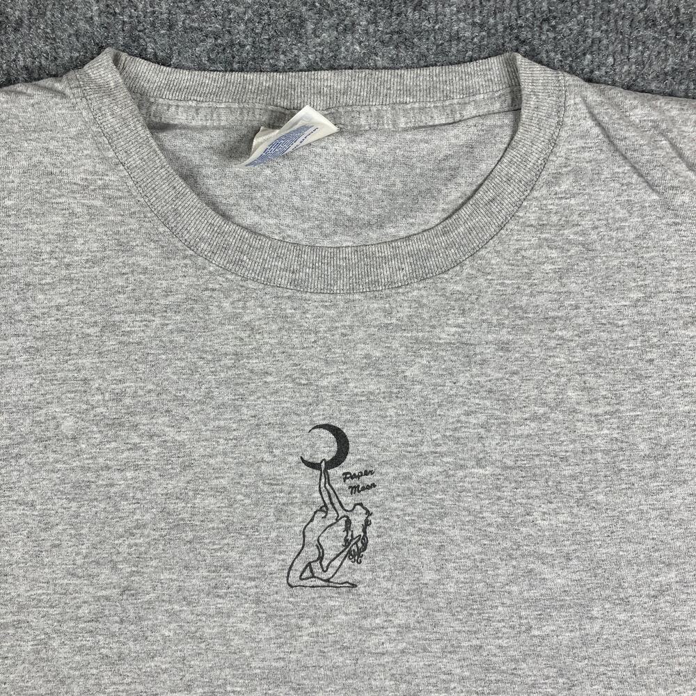Hanes T-Shirt Mens 2XL Gray Minimal Coyote Moon Graphic Western Desert Tee